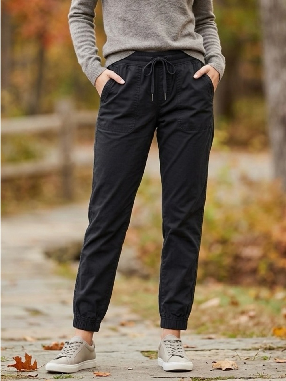 |NWT| L.L.BEAN Ripstop Pull-On Jogger Pants Black Small Petite S